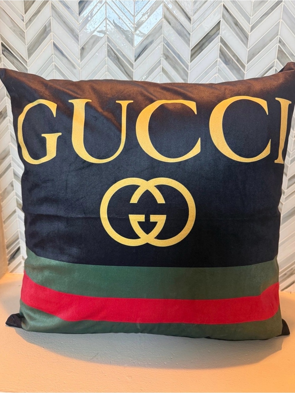 NEW! Black, red and green pillow 18”x 18”